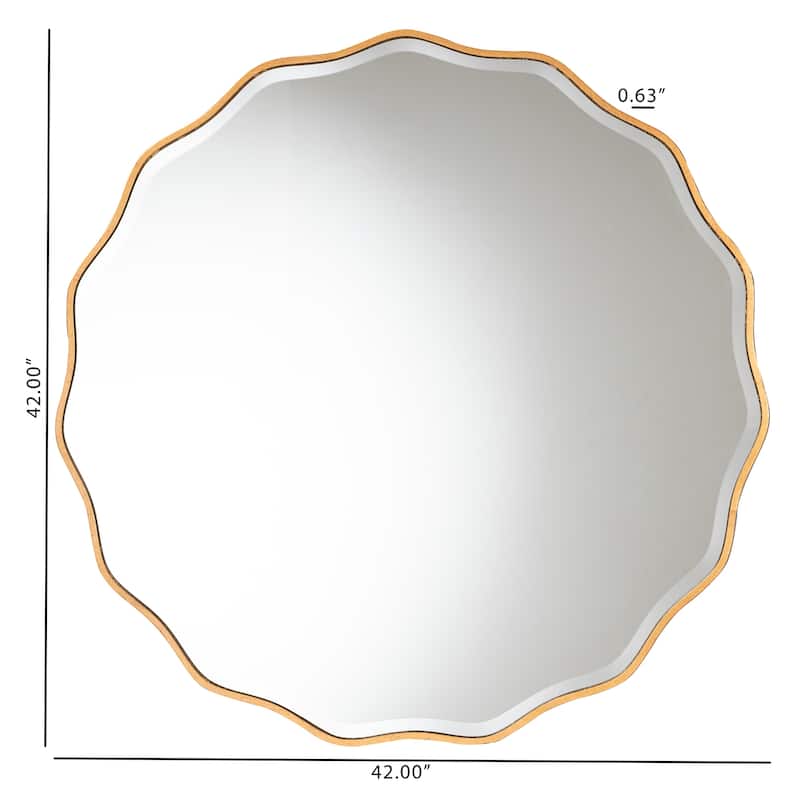 Weston Modern Glam and Luxe /Antique Goldleaf Finished Wood Accent Wall Mirror - Gold