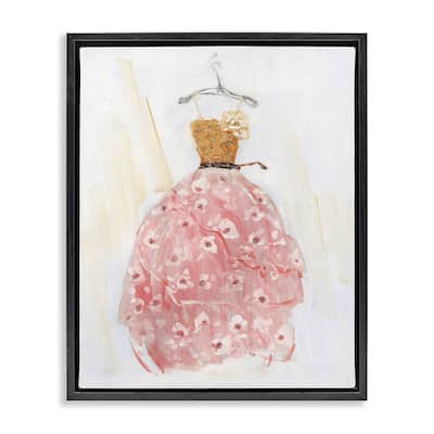 Stupell Elegant & Sophisticated Pink Gown Framed Floater Canvas Wall Art Design By Sally Swatland