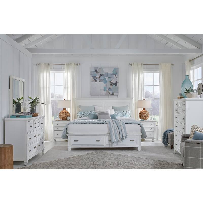 Magnussen Home Charleston White Dove Drawer Dresser with Landscape Mirror