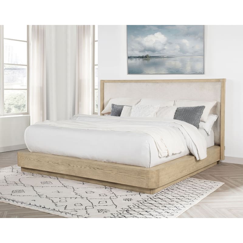 Kailani Wingback Bed Beige Oak