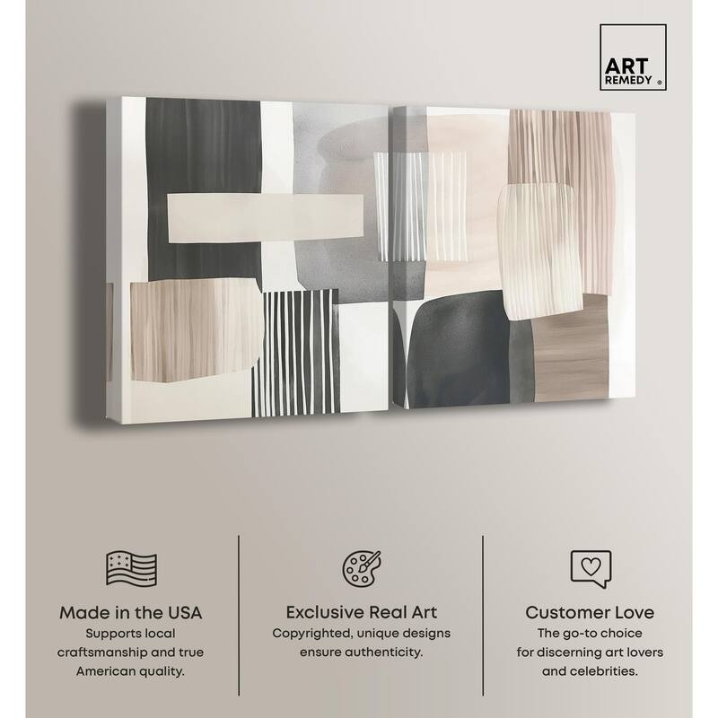 Floating Shapes II Canvas Set of 2 by Art Remedy, Gallery Wrapped