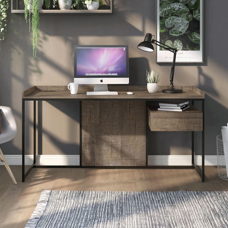 Jaxon Industrial 63-inch Steel Computer Desk with USB Ports by Furniture of America