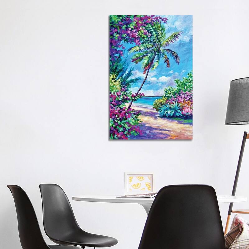 iCanvas "Palm And Bougainvillea" by John Clark Canvas Print - 40x26x1.5