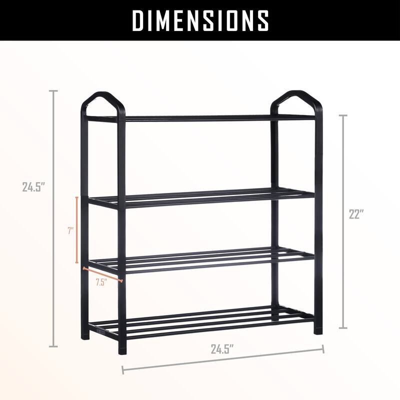 4-Tier Stackable Shoe Rack, Sturdy Shelf Storage for Bedroom, Entryway, Hallway, and Closet