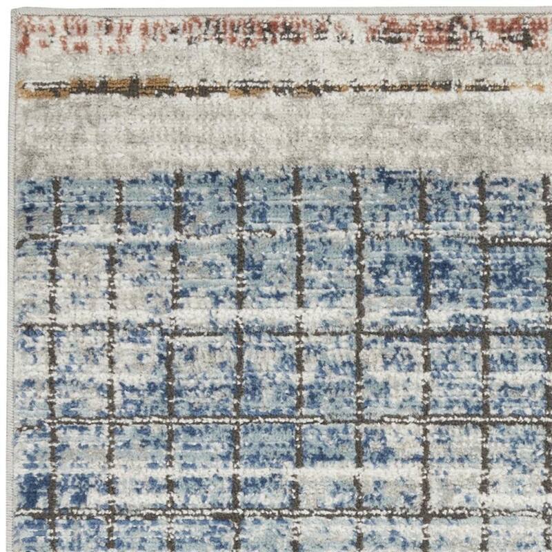 HomeRoots Abstract Contemporary Rectangle Area Rug - 2' X 4'