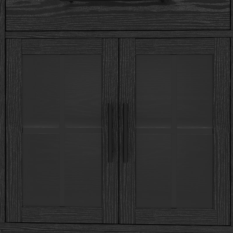 Moasis 71" Tall Pantry Storage Cabinet with Power Strip, Hooks, 2 Drawers, Microwave Stand, Kitchen Organizer