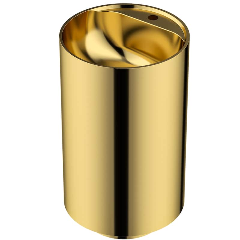 Karran Cinox Stainless Steel Round Pedestal Sink - Gold