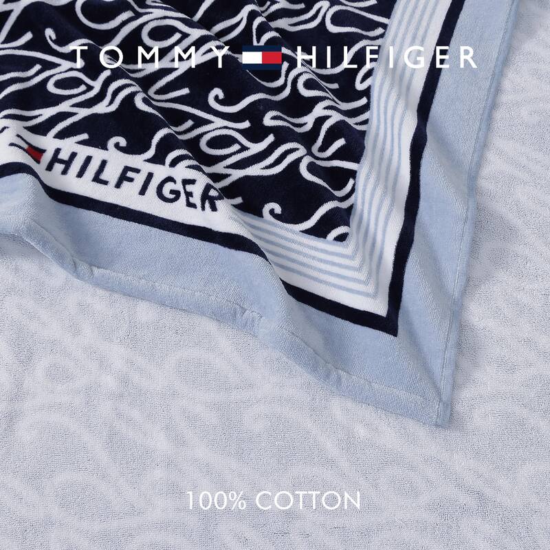 Tommy Hilfiger Printed Cotton Beach Towel - 36 x 68