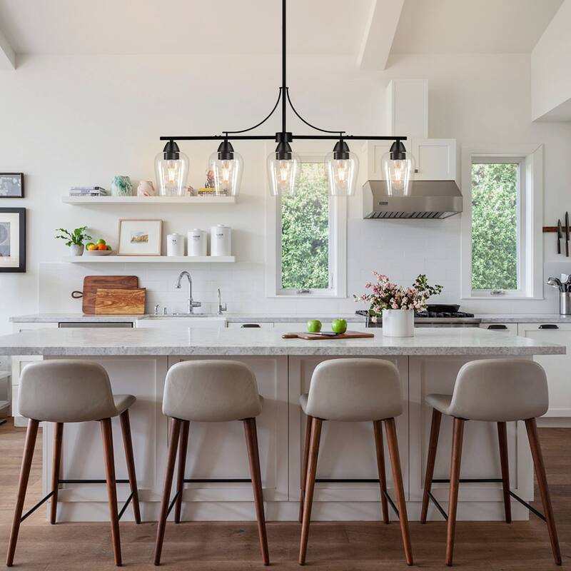 Kitchen Island Lighting Dining Room Light Fixtures Linear Chandelier - 5-Light