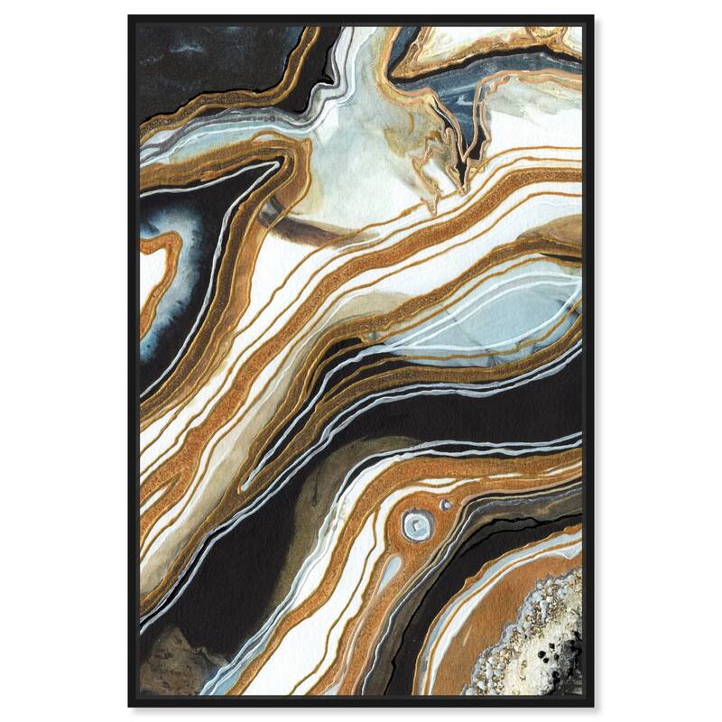 Art Remedy Black And Gold I Framed Mineral, Agate & Geode 1 Piece Canvas Wall Art - 37 x 55 - Black