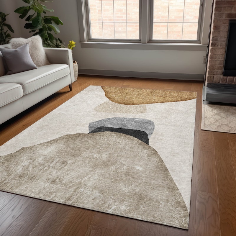 Namo Artistic Abstract Weather Resistant Classic Meets Modern Outdoor Rug