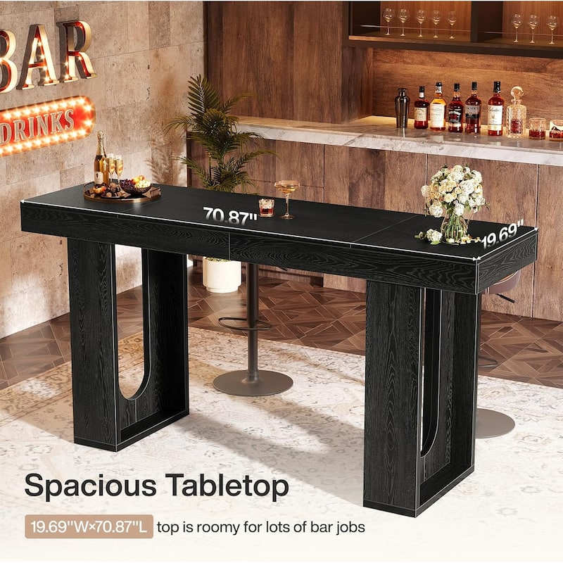 Black Bar Table for Home Pub, Bistro