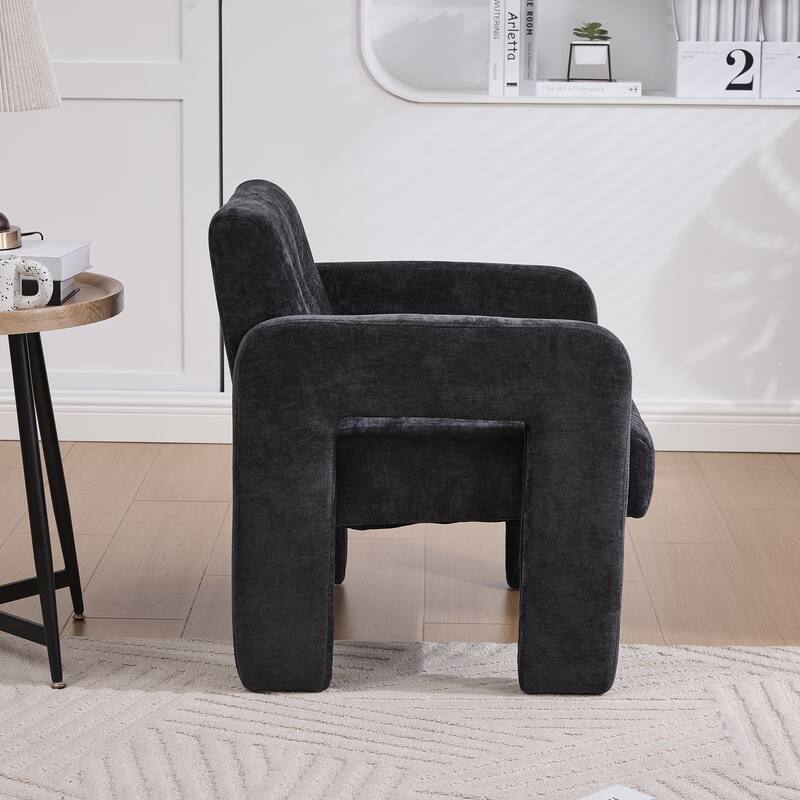 Modern Minimalist Single Armchair, Upholstered Accent Chair for Living Room, Bedroom, Office, Nordic Style Single Sofa Chair