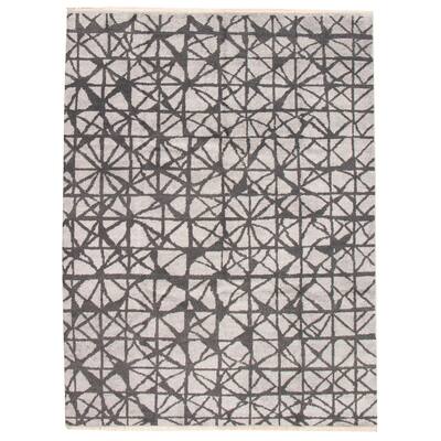 ECARPETGALLERY Hand-knotted Tangier Light Grey Wool Rug - 8'11 x 11'8