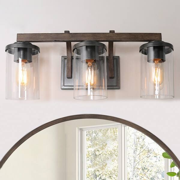 slide 2 of 18, Modern Farmhouse 3-Light Bathroom Vanity Light Cylinder Metal Wall sconces
