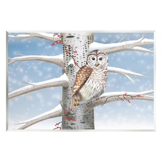 Stupell Snowy Birch Tree Owl Wall Plaque Art by Caro Windmuller - Bed ...