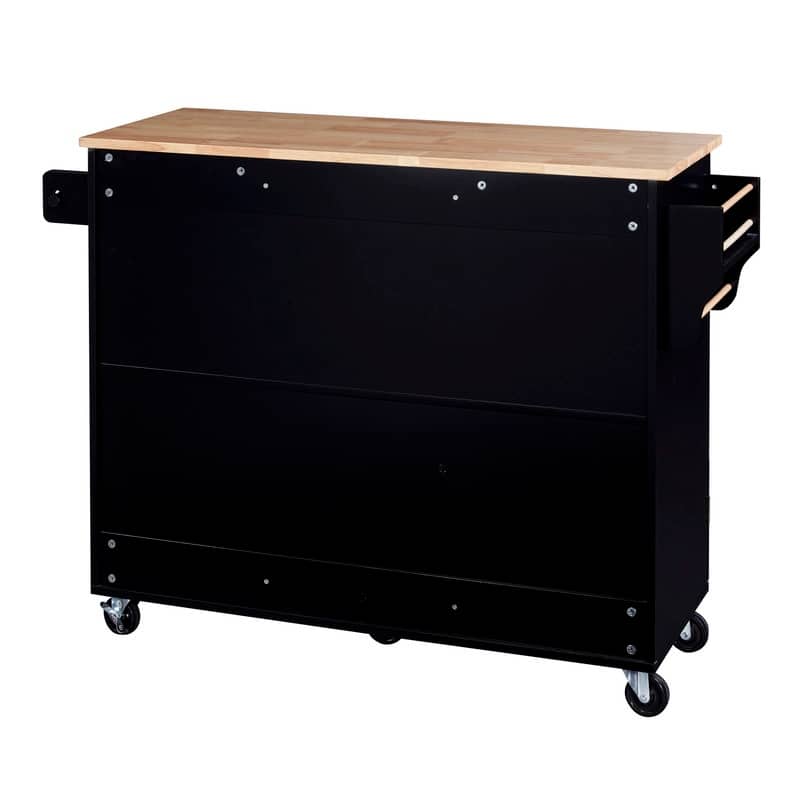 Rolling Kitchen Island Cart on Wheels with Storage,2 Slide-Out Shelf and Internal Storage Rack