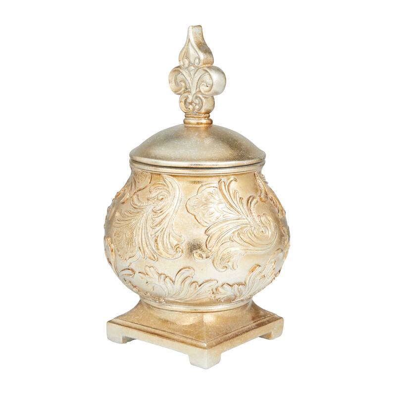 Gold Polystone Traditional Decorative Jars - 8 x 8 x 13