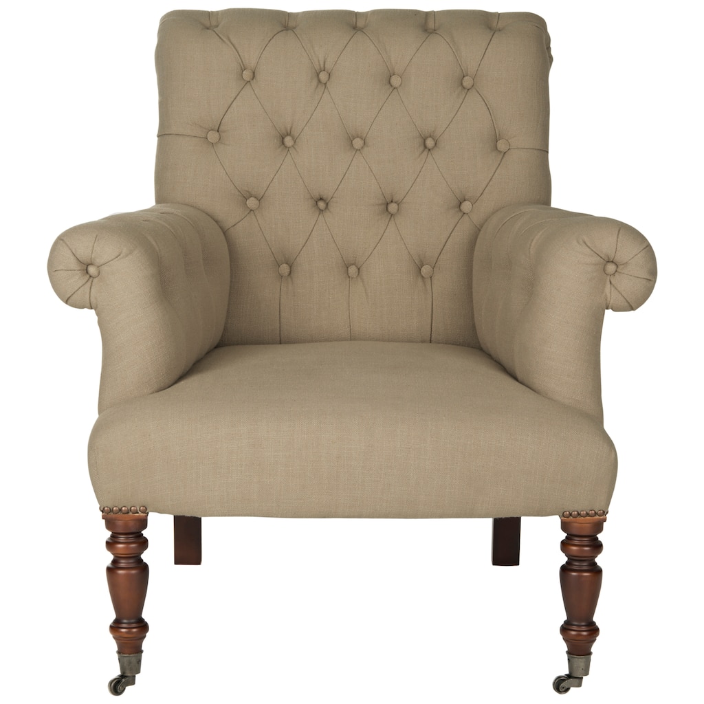 SAFAVIEH Shaina True Taupe Club Chair - 32.7" x 33.9" x 35.4" - 33Wx34Dx35H