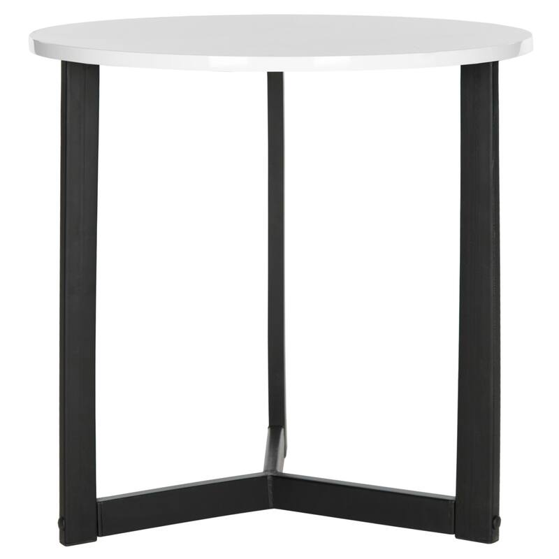 SAFAVIEH Vicki Mid-Century Modern Wood Oak/ Black End Table - 22.8" x 22.8" x 22.8" - 23Wx23Dx23H - White