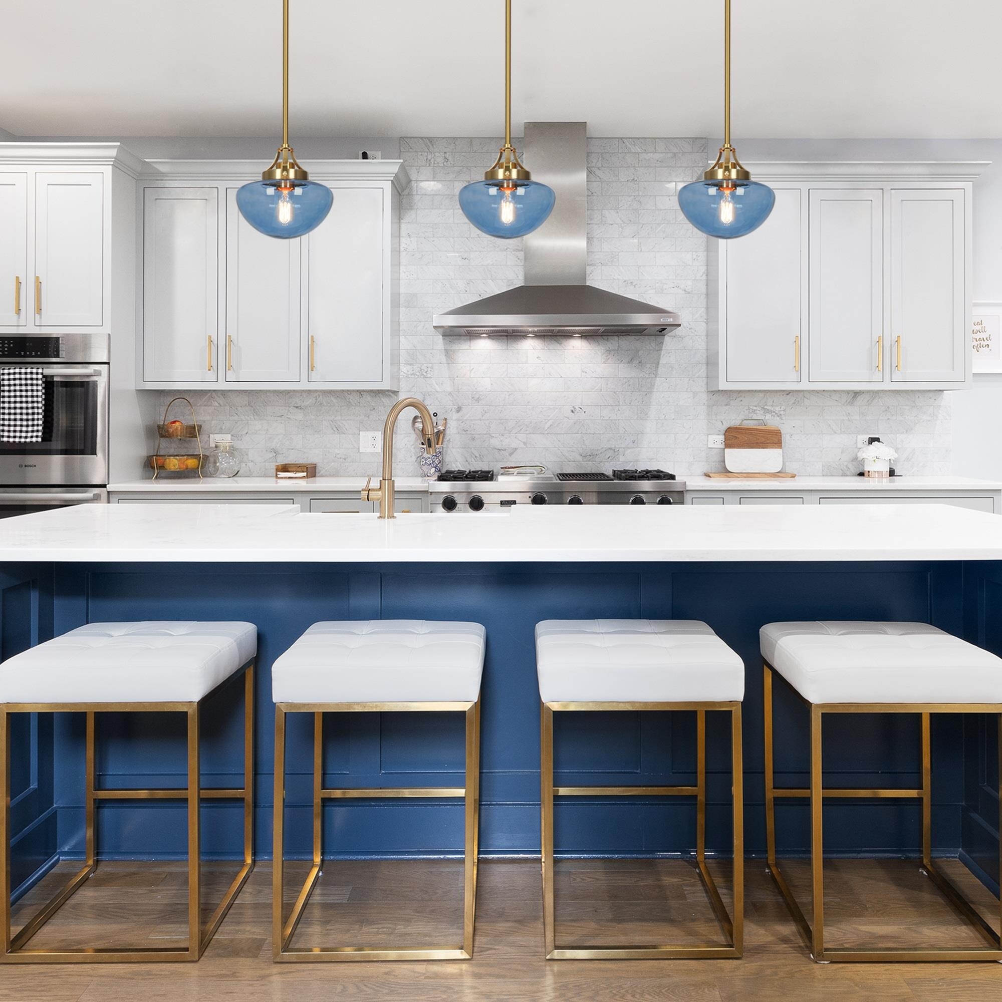 Blue and white pendant light outlet