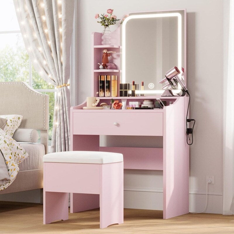 Pink makeup mirror cheap