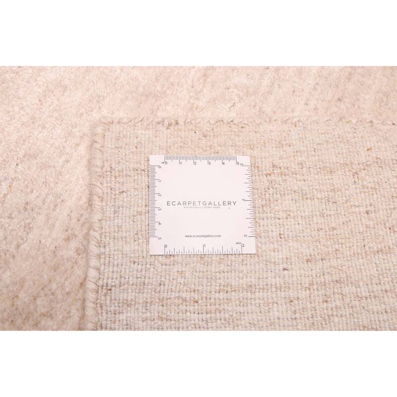 ECARPETGALLERY Hand Loomed Ananda Ivory Viscose, Wool Rug - 8'0 x 10'0