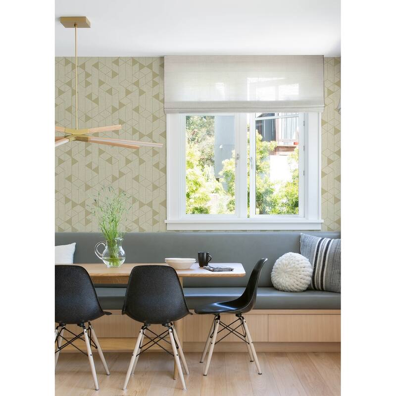 A-Street Prints Fairbank Gold Linen Geometric Wallpaper