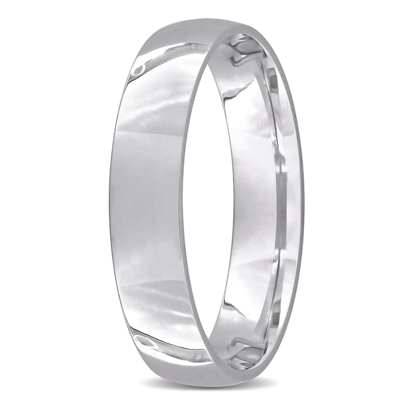 Miadora 4mm Polished Finish Wedding Band in 14k White Gold