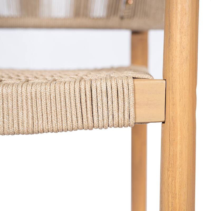 Christopher Knight Home - Verona Boho Solid Acacia Wood Rope Dining Chair Set
