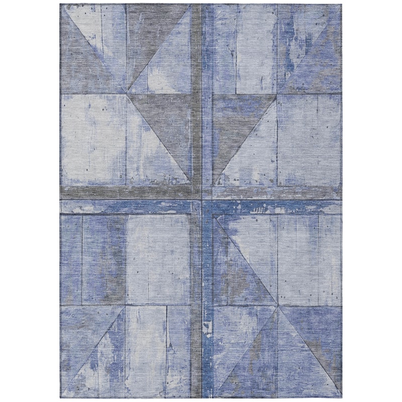 HomeRoots Geometric Transitional Rectangle Outdoor Rug
