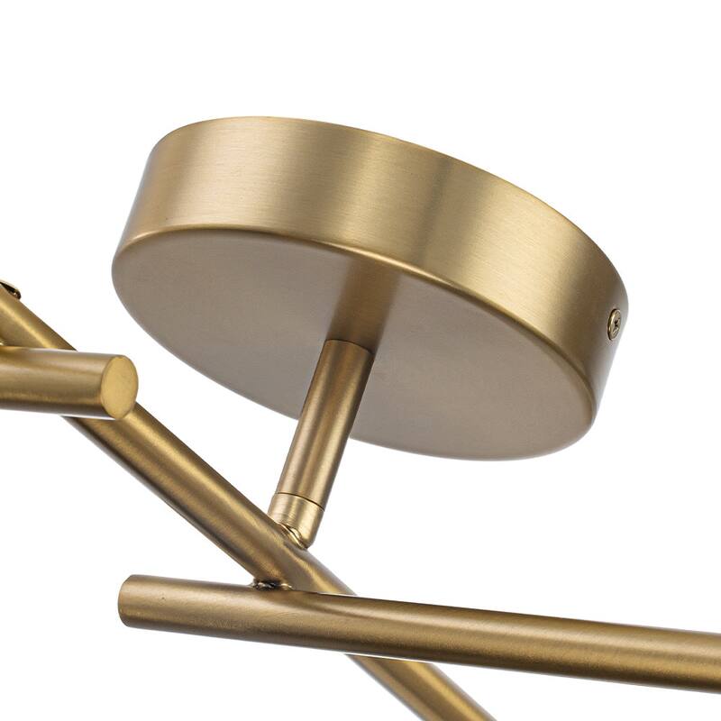 4-Light Oval Striped Glass Dimmable LED Linear Flush Mount - 28.0 in