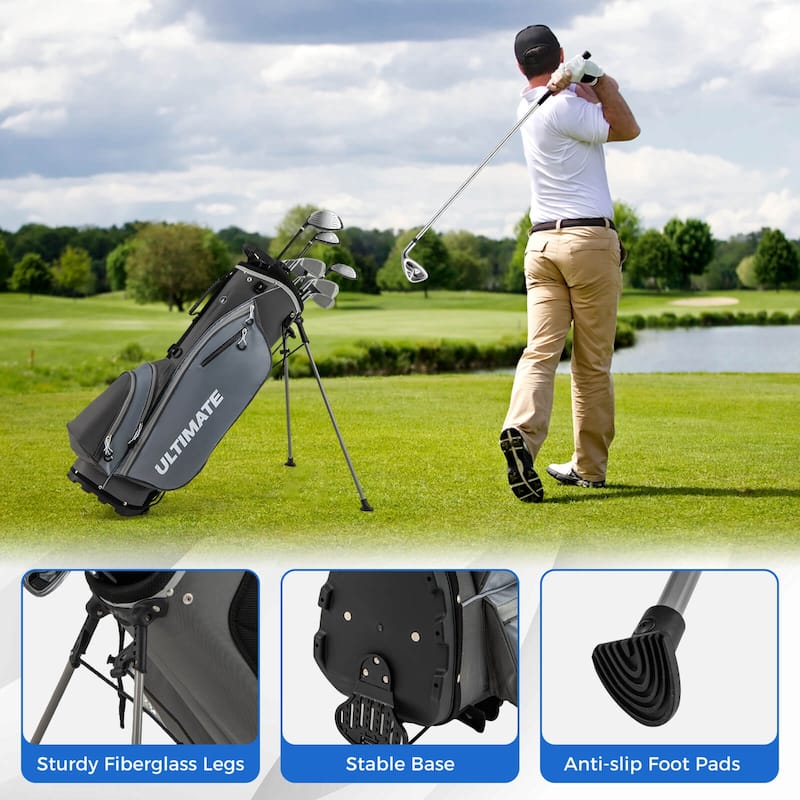 Costway Men's Complete Golf Clubs Package Set 10 Pieces Includes Alloy - See Details