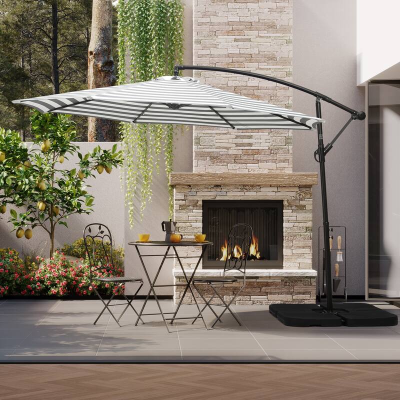 Weller 10-foot Offset Cantilever Hanging Patio Umbrella
