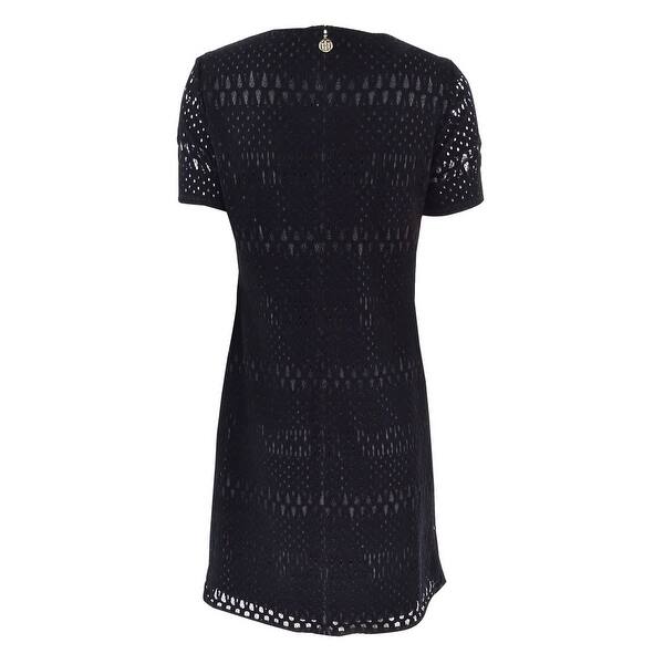 Shop Tommy Hilfiger Women S Velvet Lace A Line Dress Black