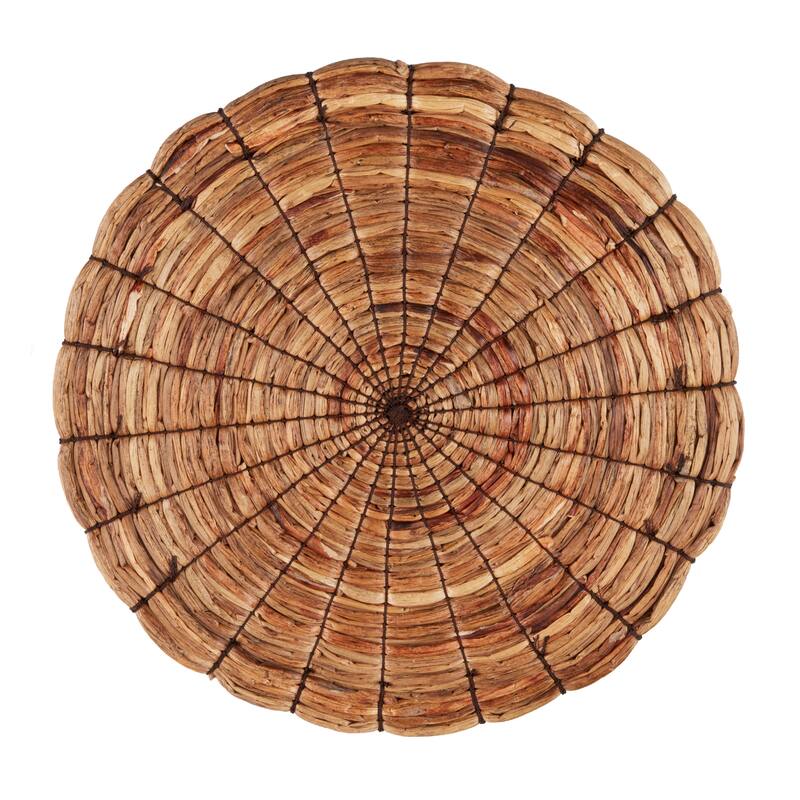 Woven Water Hyacinth Round Placemats (Set of 4) - Natural Textured Table Placemats for Dining, Kitchen & Entertaining, 15"