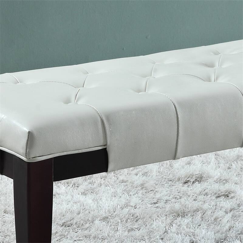 Linon Tufted Bench, Fabric/Faux Leather