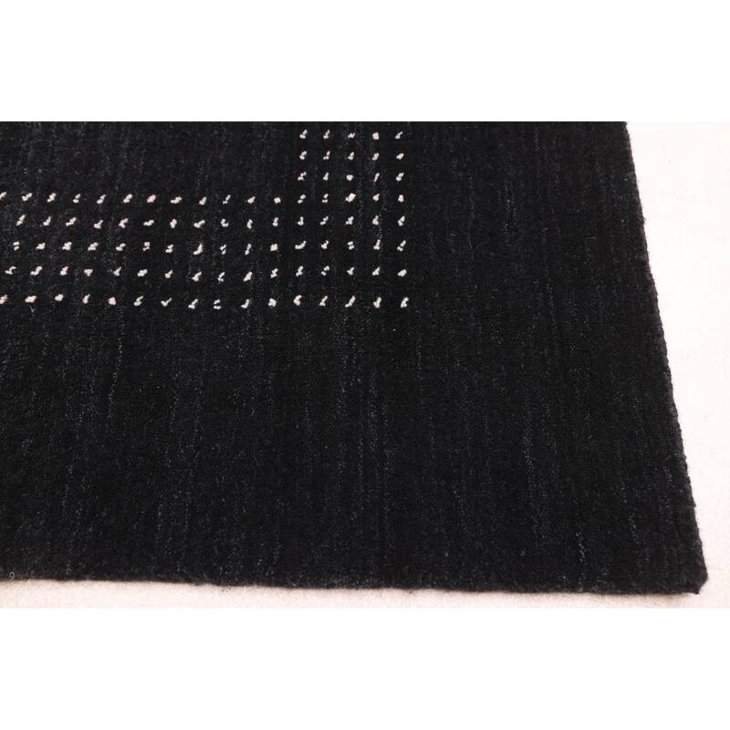 ECARPETGALLERY Hand Loomed Kashkuli Gabbeh Dark Navy Wool Rug - 4'10 x 7'8