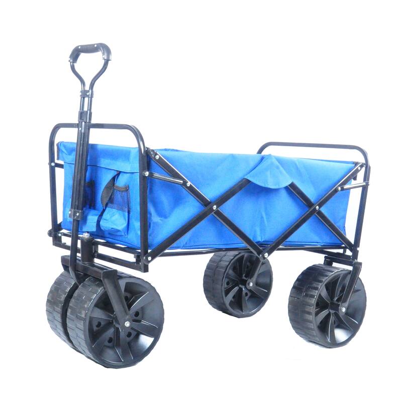 Folding Wagon Garden Shopping Beach Cart - 20'x38'x42' - Blue