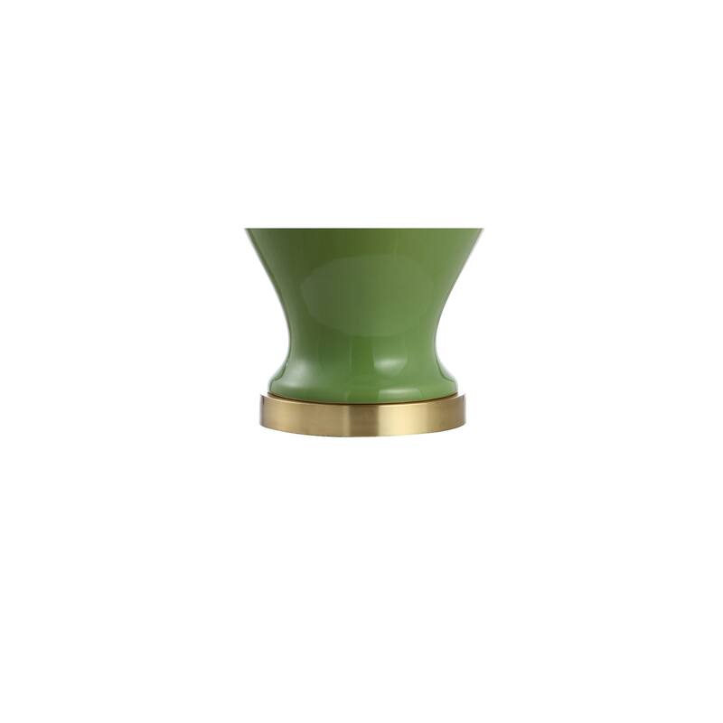 Watts 33" Ceramic/Iron Modern Classic LED Table Lamp, Green by JONATHAN Y