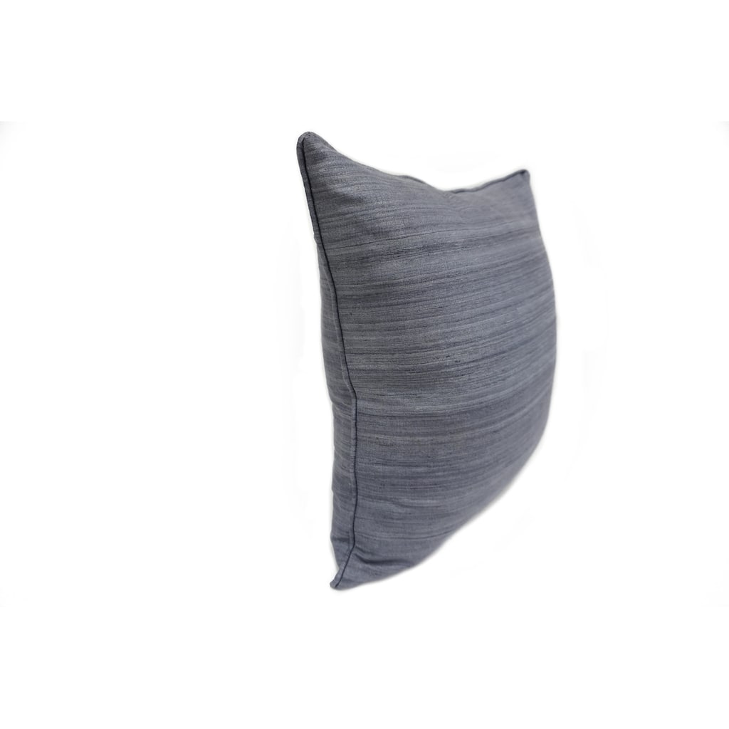 Home&Manor Raw Silk Throw Pillow 18" Gray