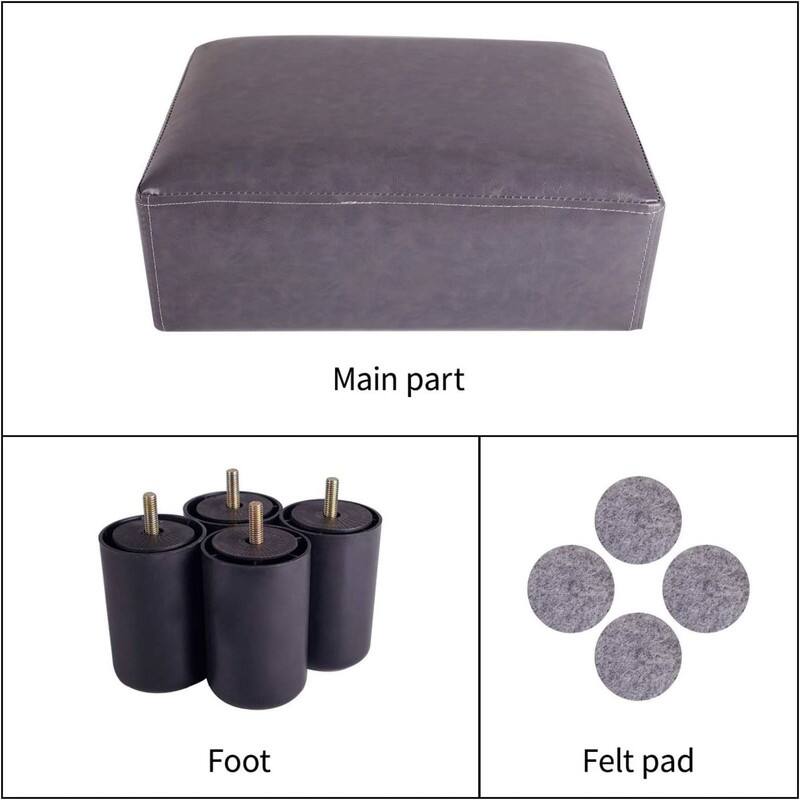 Small Ottoman Footrest PU Faux Leather