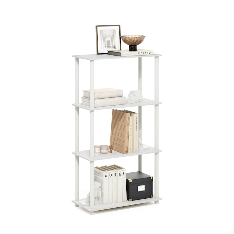 3 Tiers Wood Household Shelving Unit in White (23.6 in. W x 29.6 in. H x 11.6 in. D), Set of 2 - 23.6