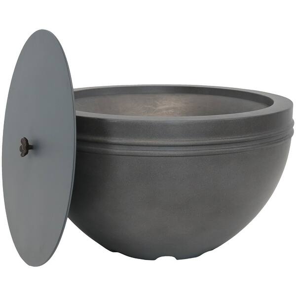 Shop Sunnydaze Gray Cast Iron Fire Bowl Fire Pit With Steel Cover