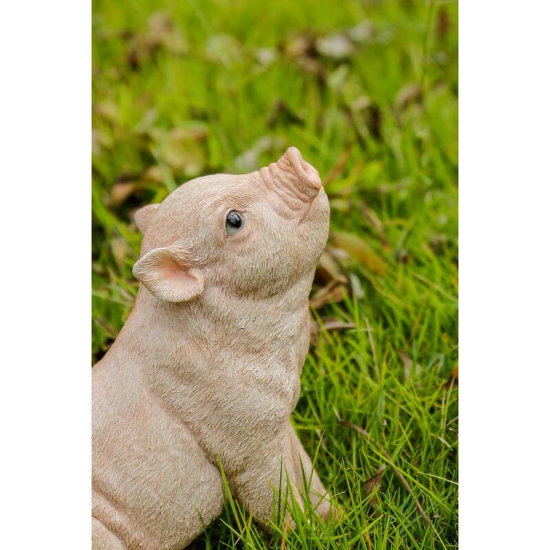 6.25" Sitting Baby Piglet Outdoor Garden Statue