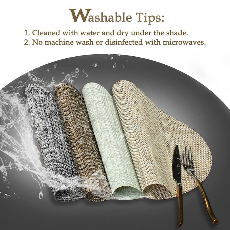 Washable Placemats Set of 6 Non-Slip Insulation Mats