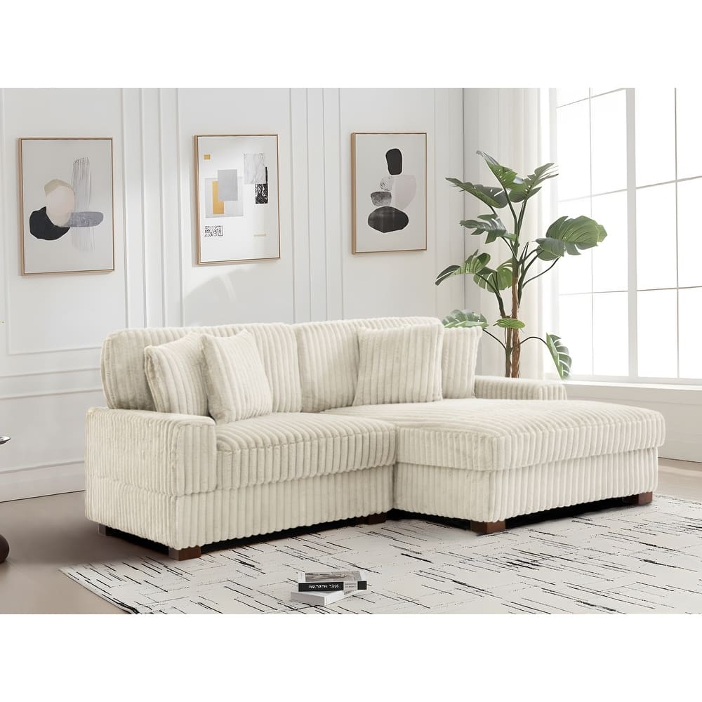 118.4"W Plush Modular Sectional Sofa with Pillows