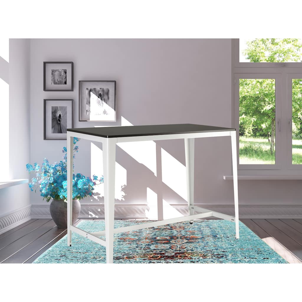 Farmhouse Style Minimalist Counter Height Table In Brown/ White