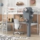 preview thumbnail 1 of 6, White Twin Wood Loft Bed with Desk, Bookcase, Charging Station White