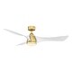 preview thumbnail 3 of 17, Fanimation Klear 56 inch Indoor/Outdoor Smart Ceiling Fan with LED CCT Select Light Kit and Remote - Brushed Satin Brass & White